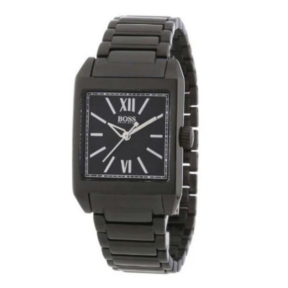 Hugo Boss women's Black steel tank watch new in box - Picture 1 of 6